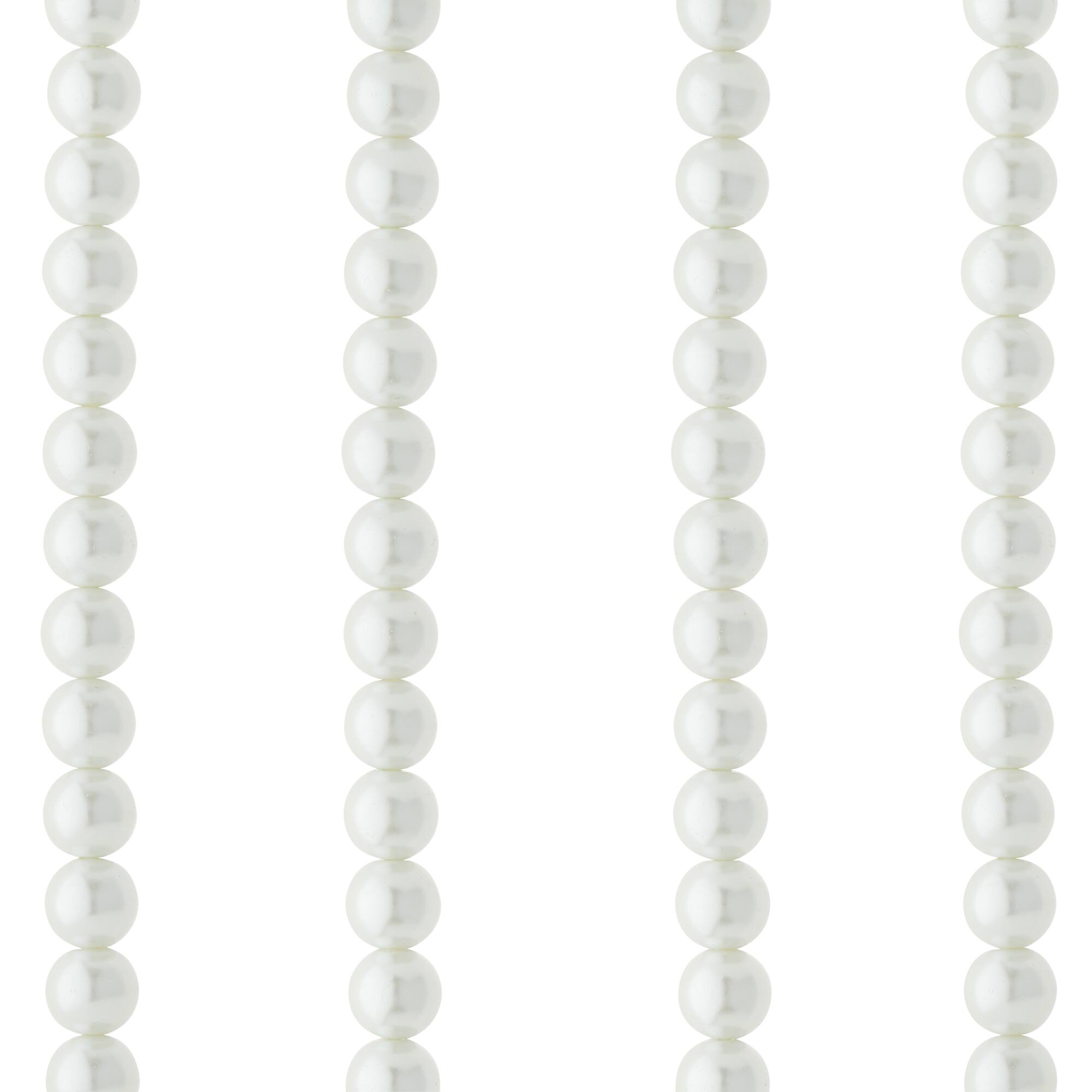 Glass White Pearl Round Beads, 10mm by Bead Landing™